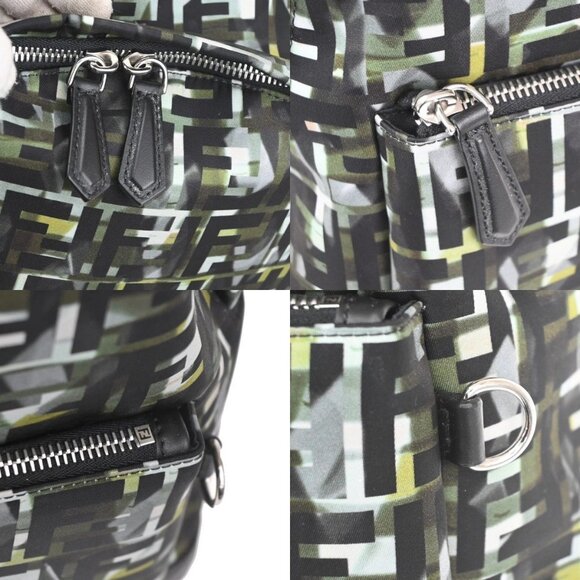 FENDI Zucca Stampa Camouff Backpack Bag Nylon Leather Black Green SHW 54RL688 main image 14